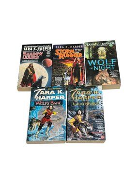 Del Rey Tara K Harper Lot 5‎ Book PB Wolf Grayheart Bane More Vintage Fantasy